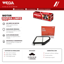 Filtro de ar do Motor HONDA HR-V 2015 2016 2017 2018 2019 2020 2021 – Wega JFA0440