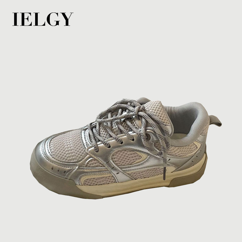 IELGY 2025 Outono Malha Respirável Tênis Branco Para Mulheres Esportes Sapatos Casuais em Oferta na Shopee