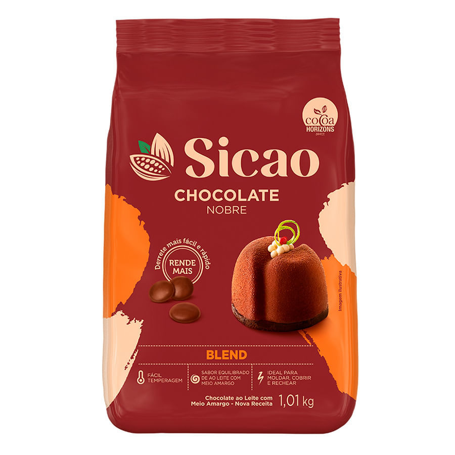 Chocolate Blend Nobre ao Leite Meio Amargo Sicao 1,01Kg em Oferta na Shopee