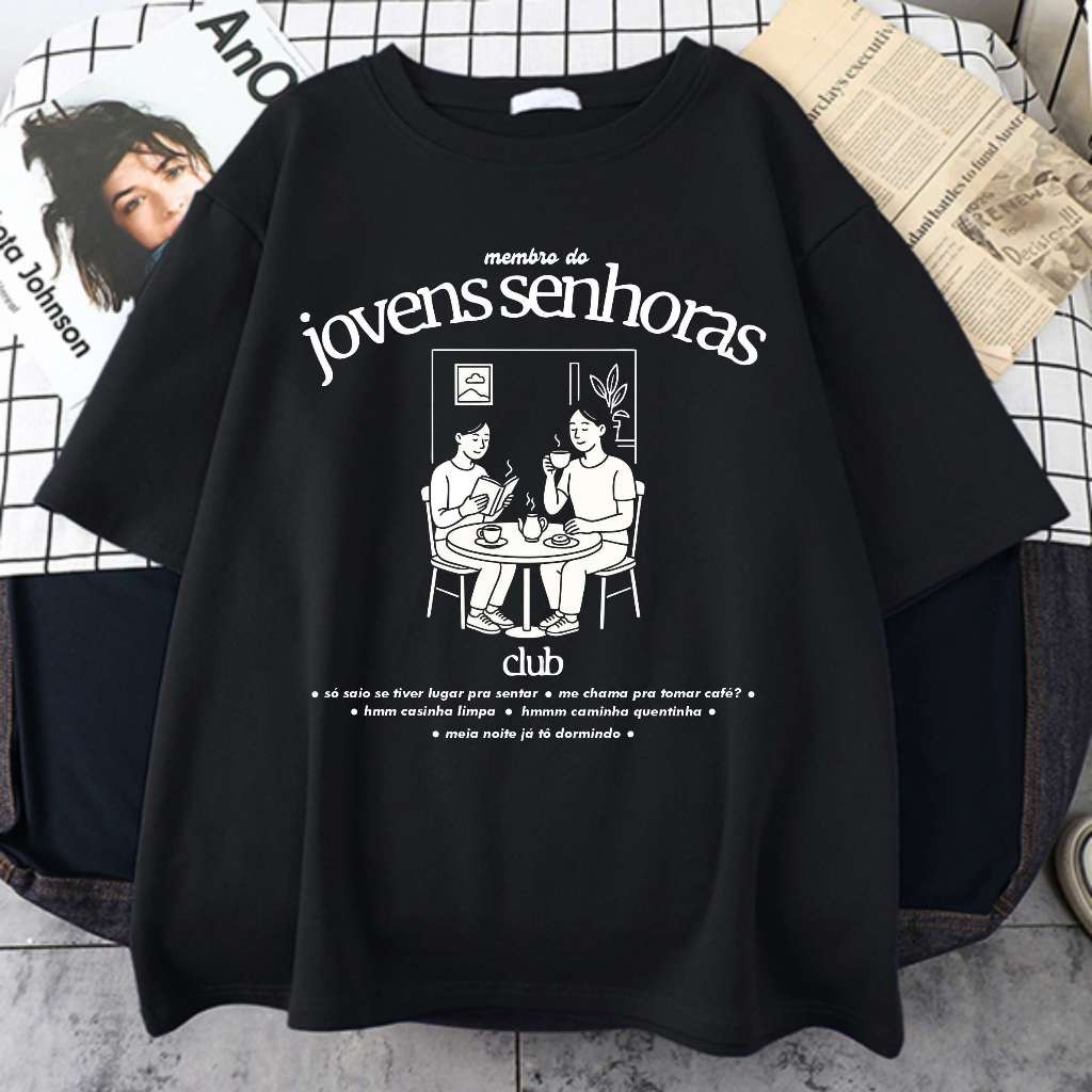 camisa algodão Jovens Senhoras Club - Unissex em Oferta na Shopee