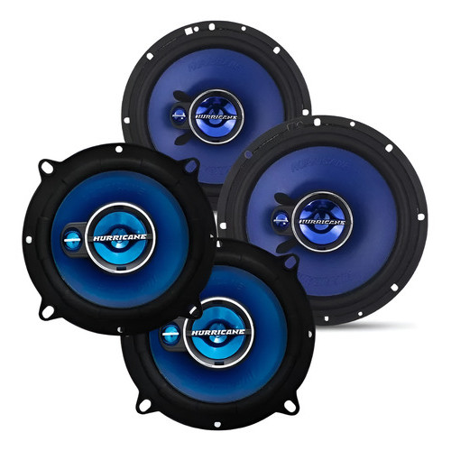 Kit 2 Pares De Auto Falante 5 E 6 Polegadas Triak 400 Wrms Azul