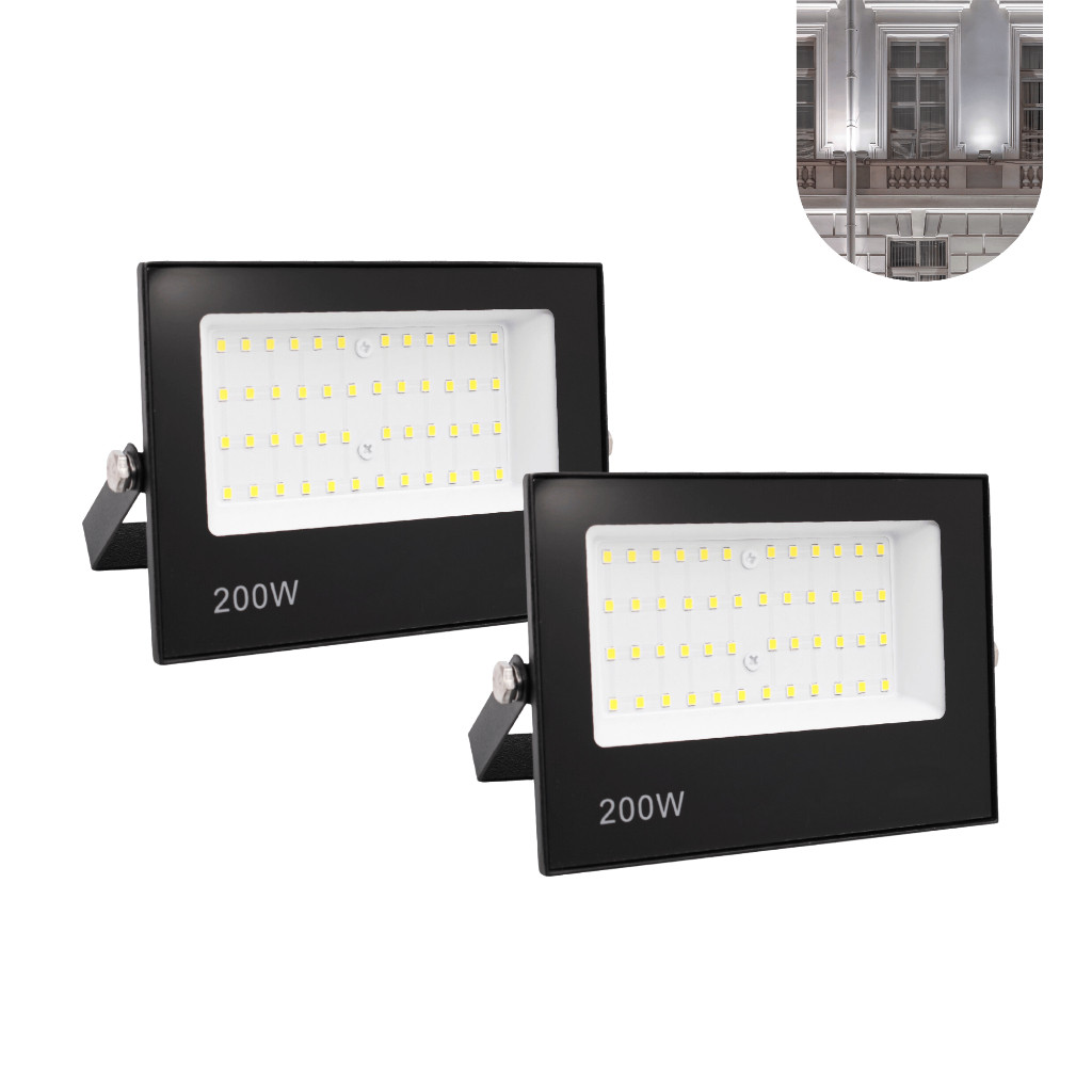 Refletor Led 200/300/400w Holofote Prova D'água Bivolt Luz Forte Branco Frio em Oferta na Shopee