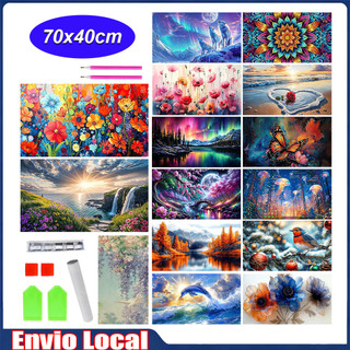Conjunto de arte diamante, conjunto de pintura diamante para iniciantes adultos, diamante quadrado 5D, 70 x 40 cm