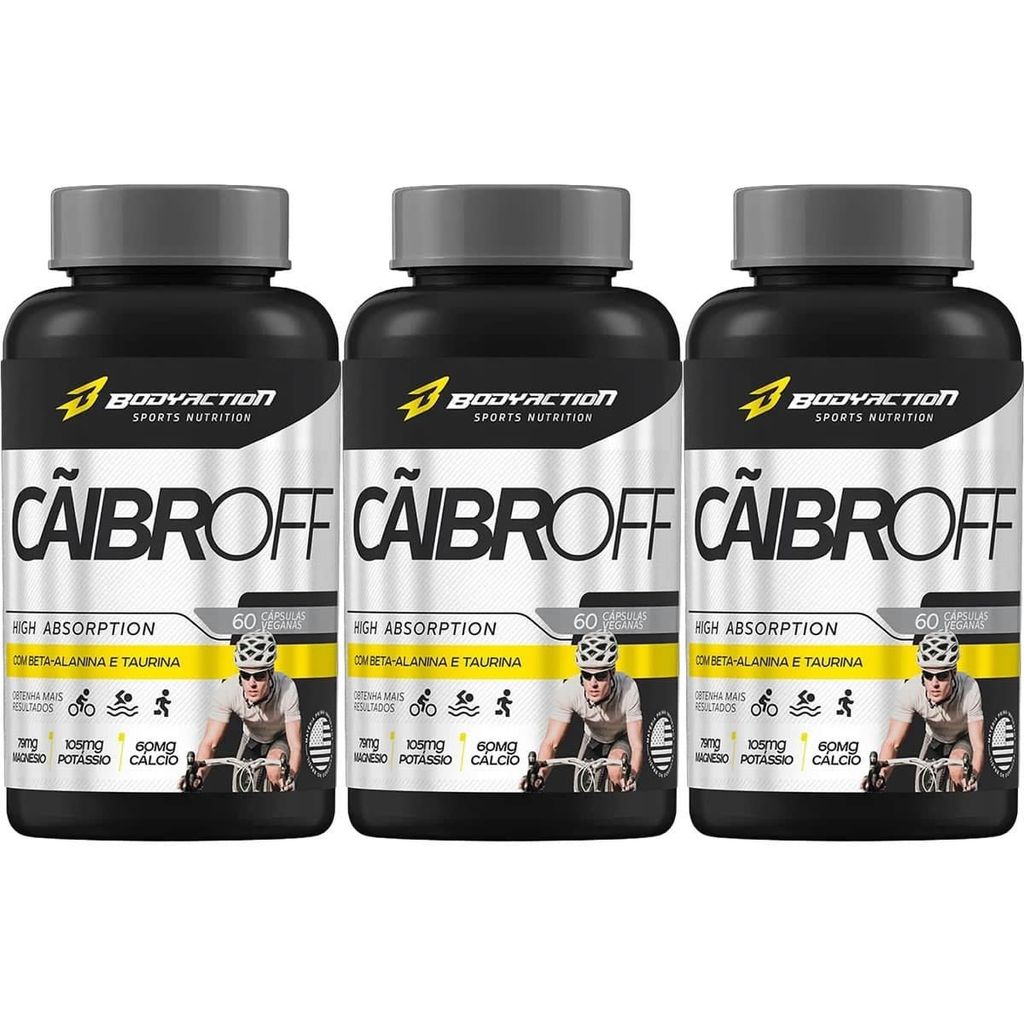 Kit 3X Cãibroff - 60 Cápsulas - BodyAction em Oferta na Shopee