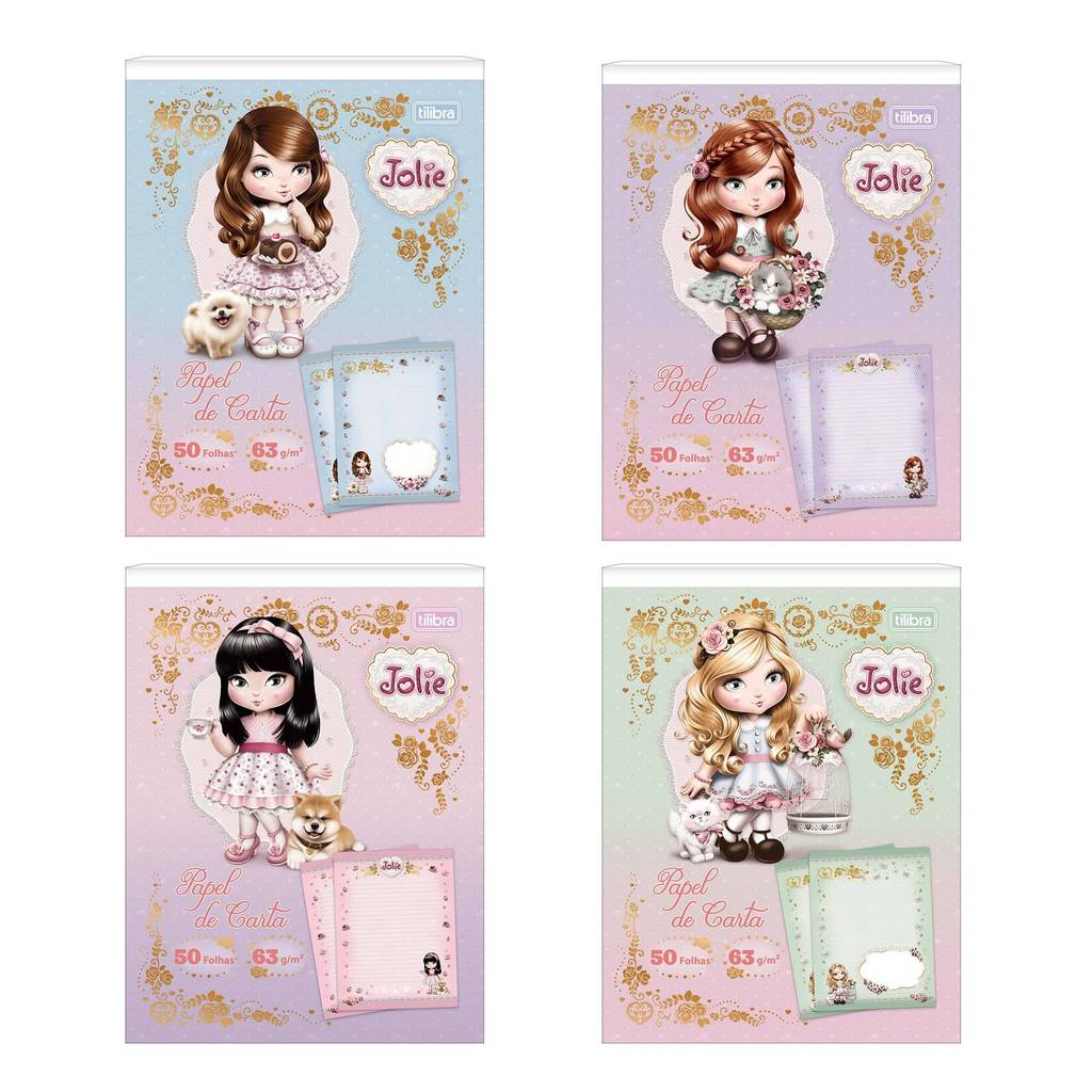 Bloco Colado Papel de Carta Jolie 50 folhas Tilibra