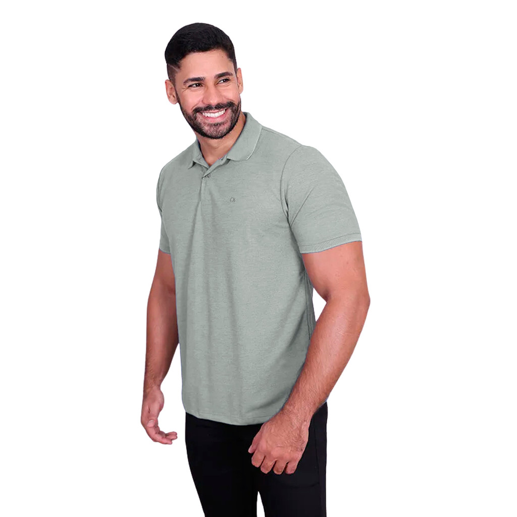 Camiseta Polo Ogochi Cinza Concept Slim Piquet