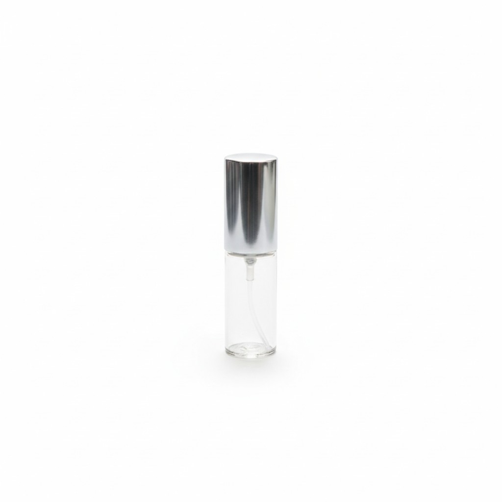 Frasco de Vidro p/ Decant 5 ml Com Válvula Prata - 100 un