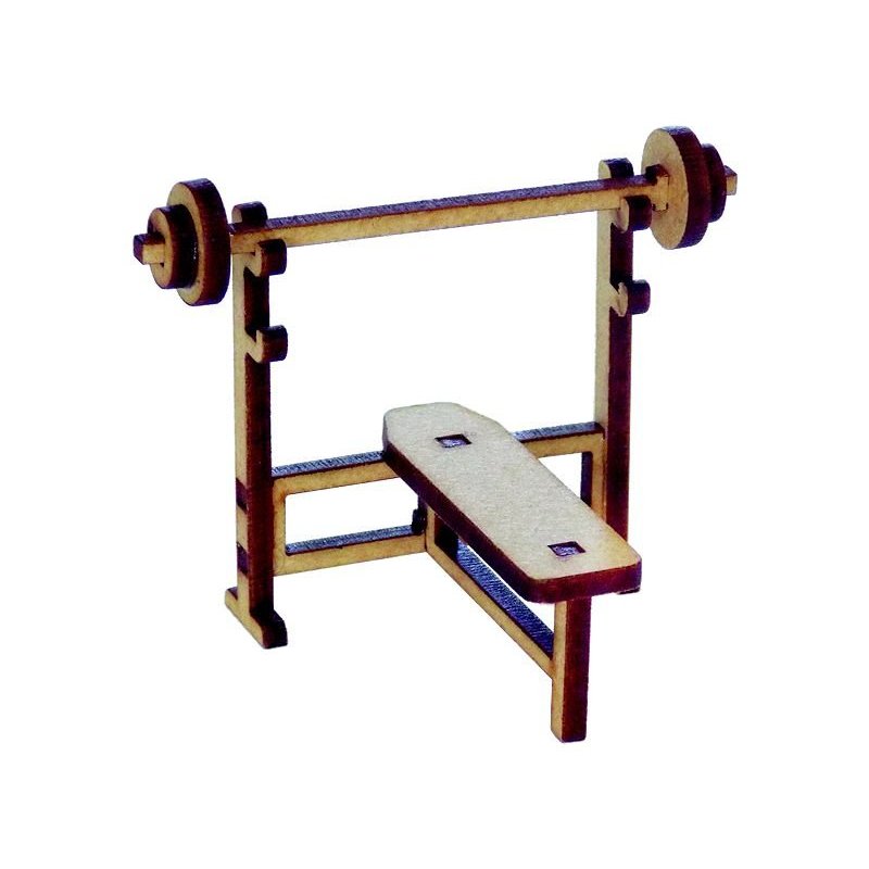 Miniatura Banco de Supino Reto em MDF Woodplan M1058