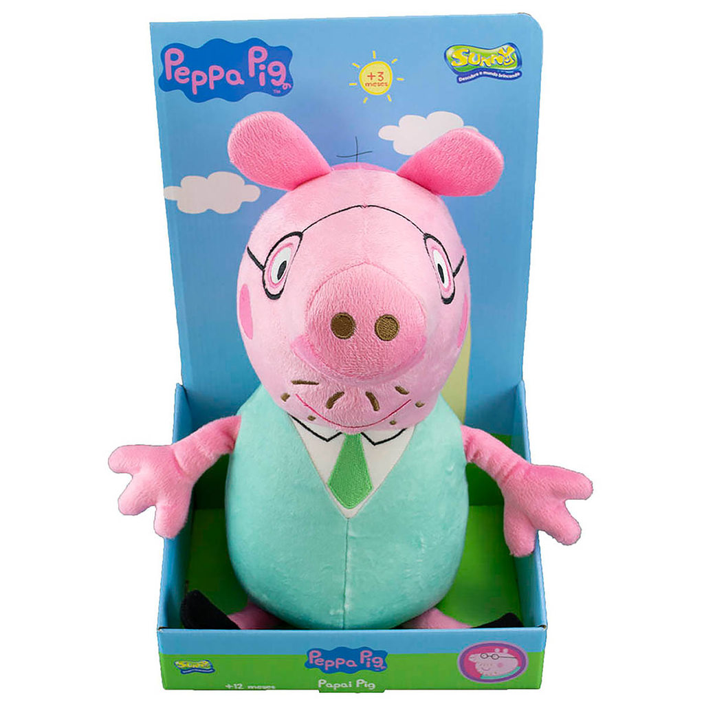 Peppa Pig - Pelúcia Papai Pig 31Cm em Oferta na Shopee