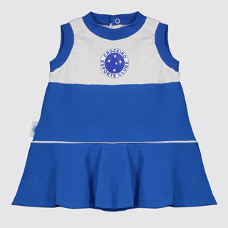 Vestido Cruzeiro Escudo Infantil Azul e Branco em Oferta na Shopee