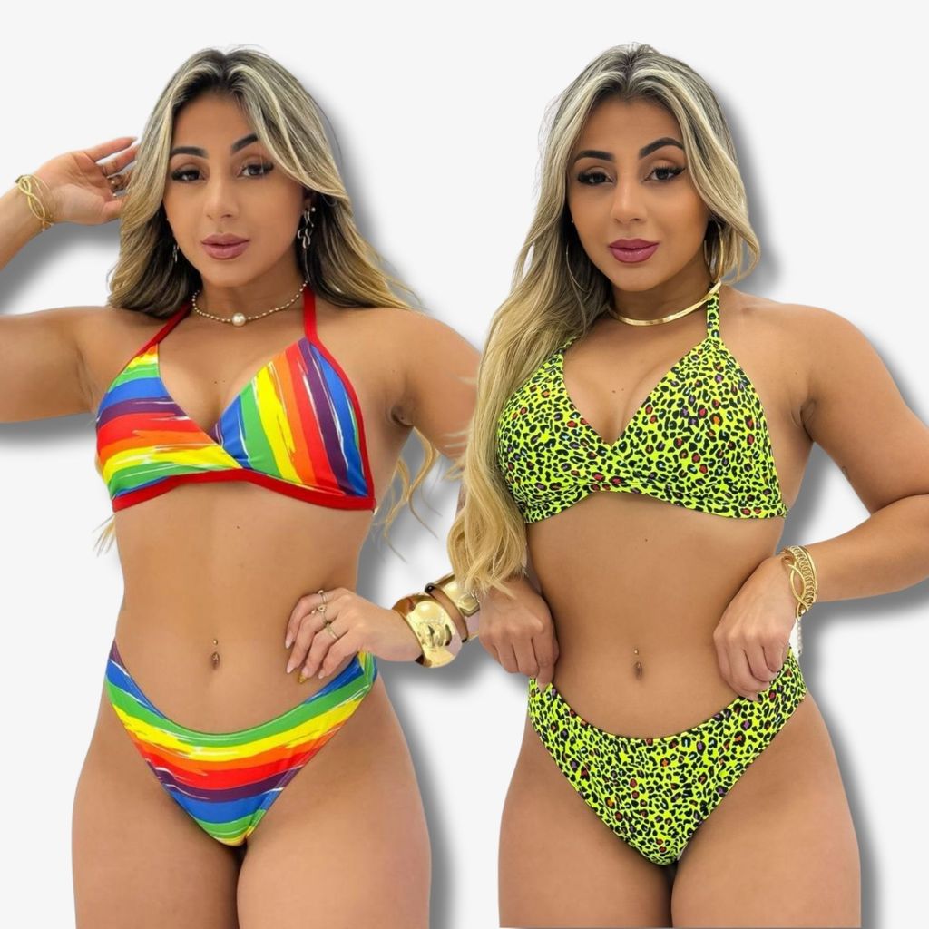 Conjunto de Biquíni Asa Delta Grande Top Fixo Sustentação Moda Praia Verão em Oferta na Shopee