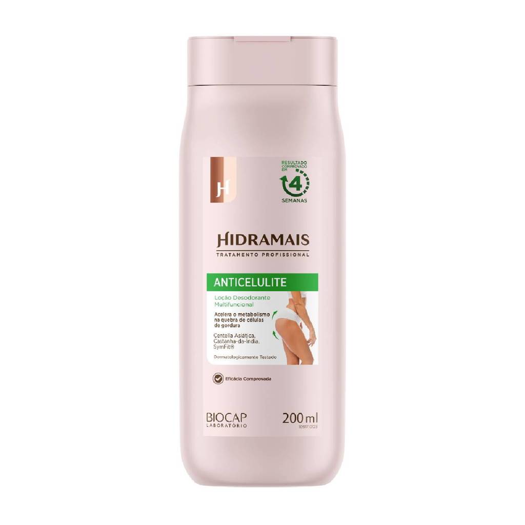 Loção Desodorante Anticelulite Hidramais 200ml com Ação Redutora e Firmadora da Pele