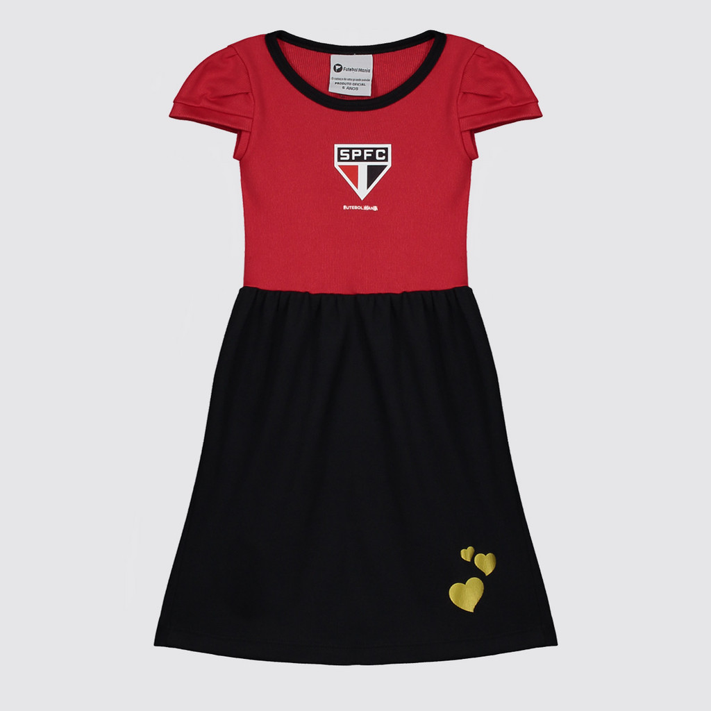 Vestido São Paulo Infantil Preto em Oferta na Shopee