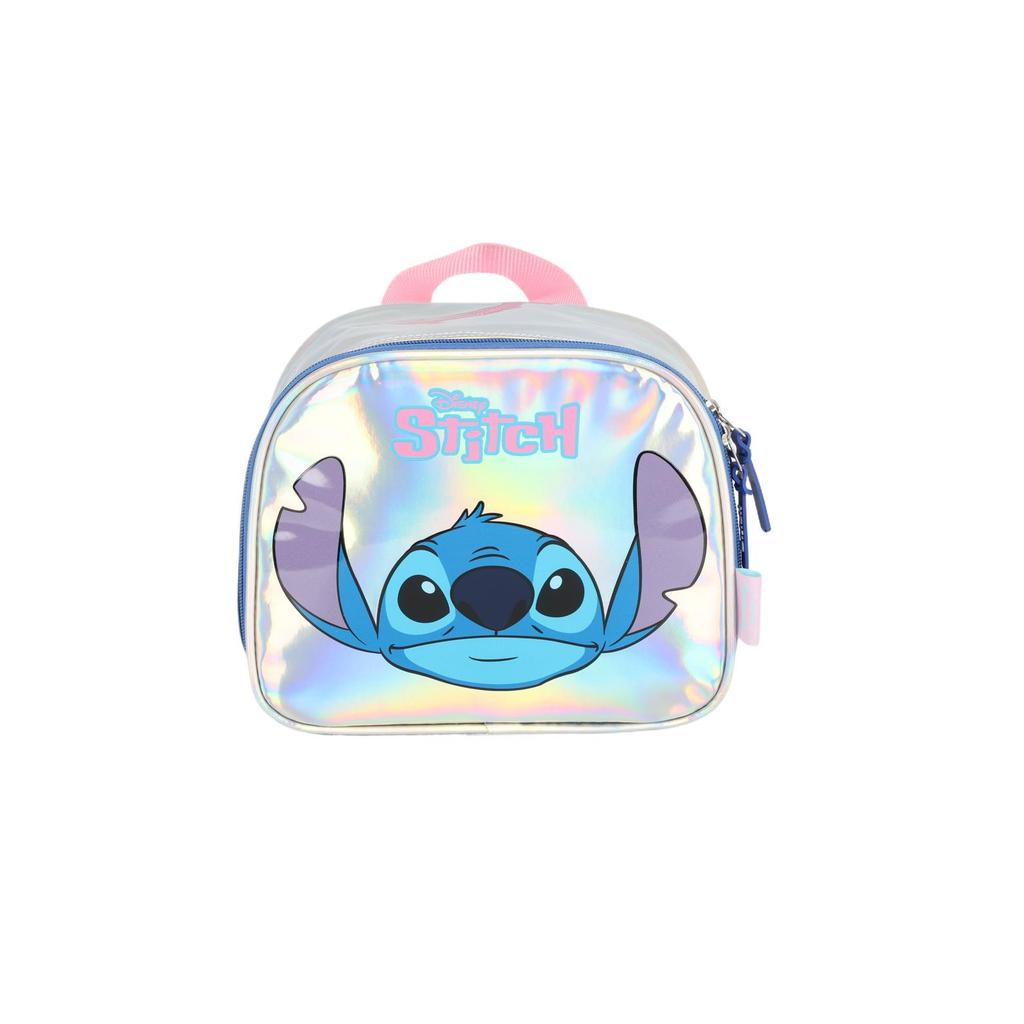 Lancheira Escolar Infantil Pequena de Costas Stitch Metalizada Disney em Oferta na Shopee