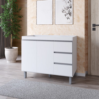 Balcão de Pia 2 Portas Isabela 100 cm Branco Sem Tampo em Oferta na Shopee