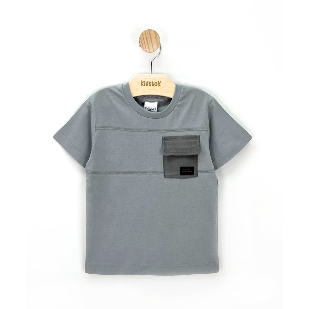 Camiseta Menino Malha Bolso Etiqueta - Angerô em Oferta na Shopee