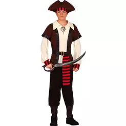 Fantasia Pirata pra Adolescente Roupa Jack Sparrow Cosplay de Luxo Com Chapeu 14 a 16 anos Carnaval Festa e Halloween