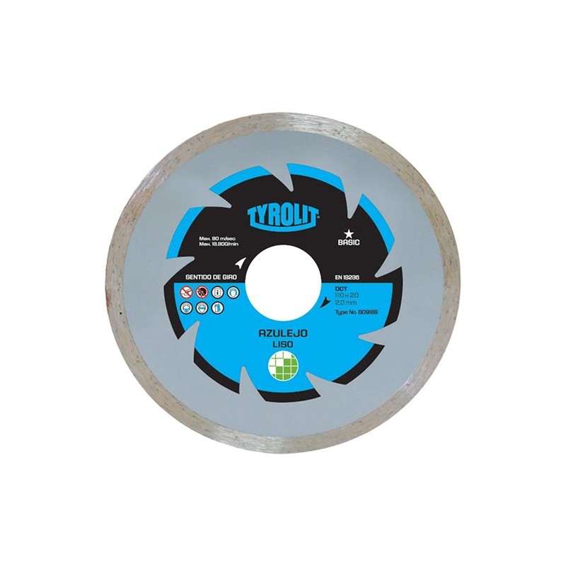 Disco Diamantado 4.38" 110mm Furo 20mm Continuo Basic Tyrolit - 609189