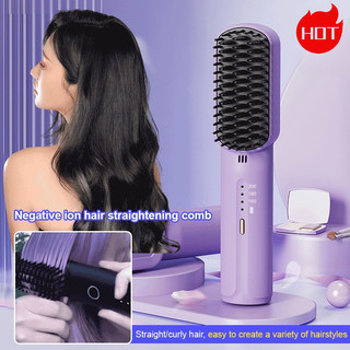 [Prático e Portátil] [Wireless & Easy Use] Mini Escova De Íons Negativos/Recarregável/Modelador Para Estilo Diário