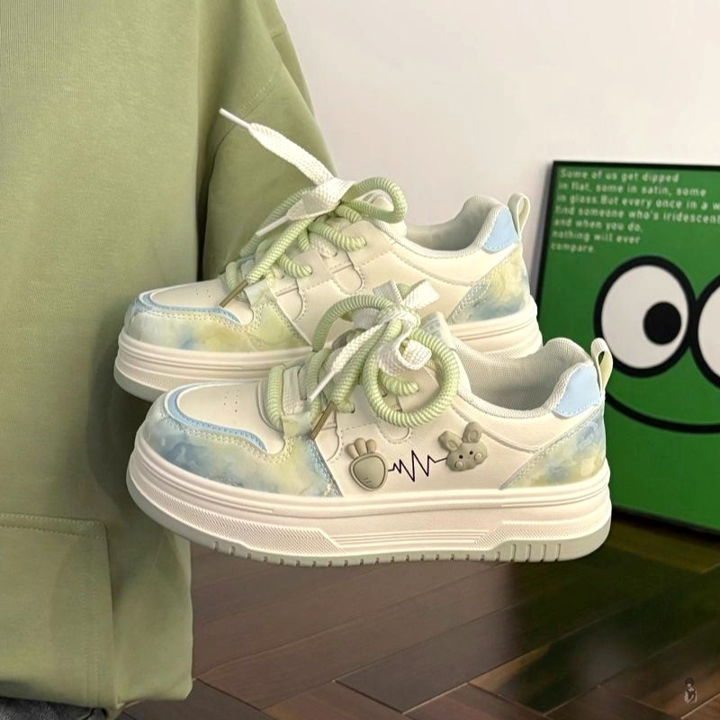 All-Match sapatos brancos estudante sapatos de pão de sola grossa sapatos femininos de alto valor tênis femininos de ven