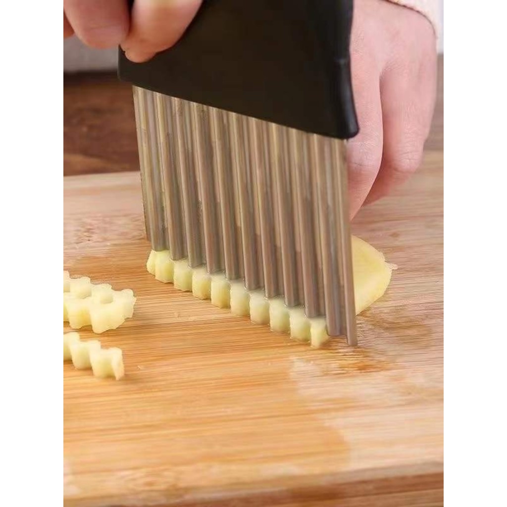 Faca ondulada com ponta de batata, faca de flor de batata, ferramenta útil para cortar batata, faca ondulada, cozinha, c
