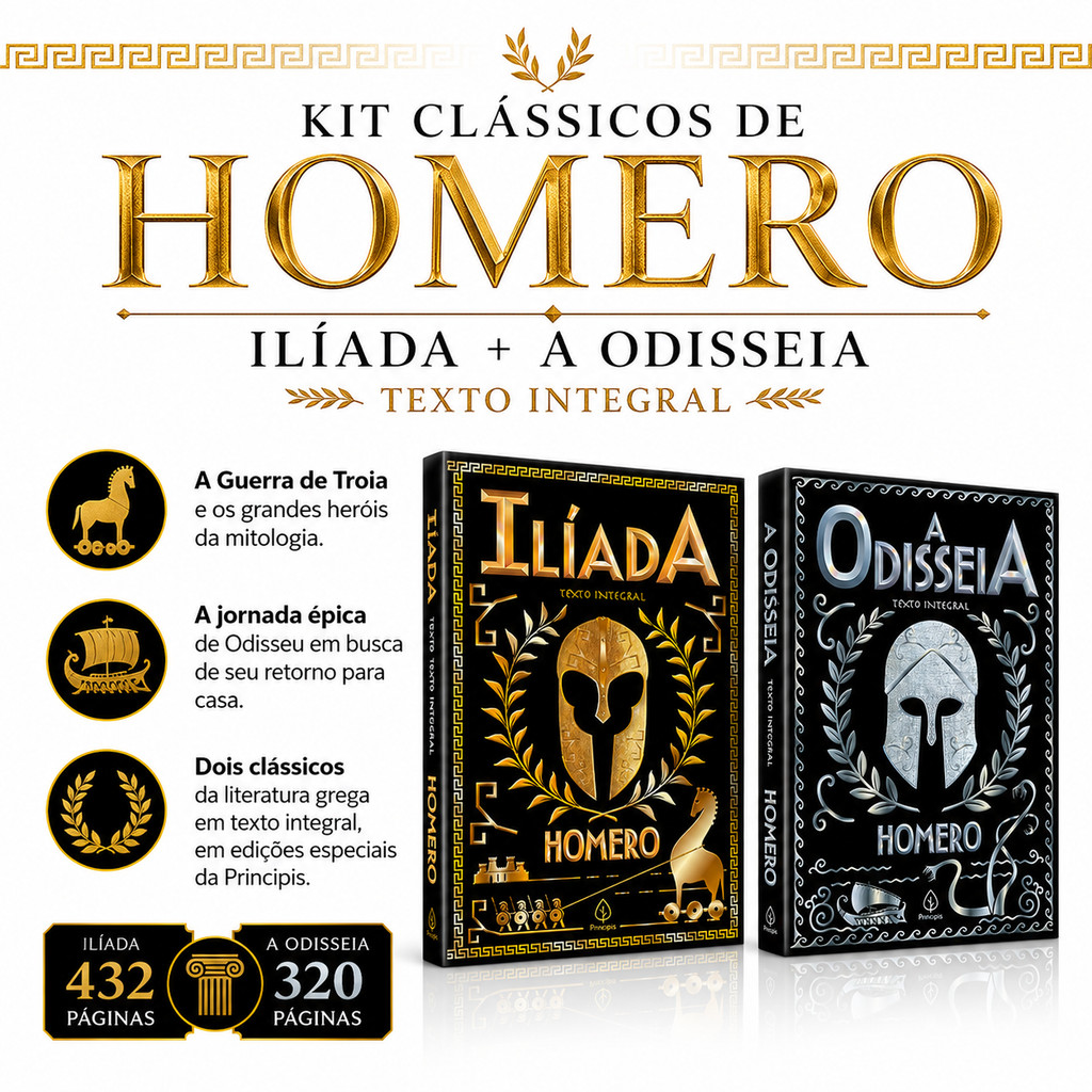 Kit Clássicos de Homero | Ilíada + A Odisseia | Texto Integral