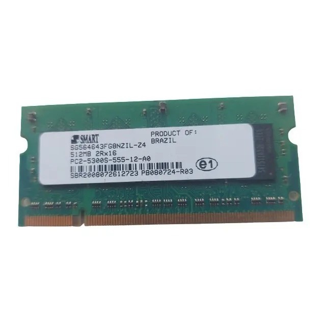 Memoria P/ Notebook 512mb Ddr2 667 Pc2 5300s-555-12-a0 Smart 