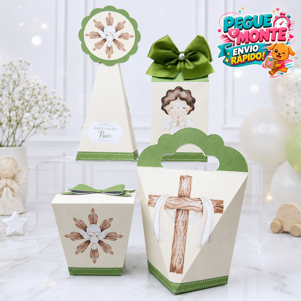 Kit Caixas Batizado | Lembrancinhas Personalizadas | Caixinhas para Festa Infantil | Aniversário