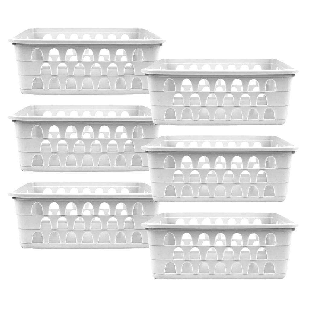 Kit 6/10 Cestos Organizador Empilhável Maquiagem Banheiro Gaveta Cozinha Multiuso Roupa Íntima Geladeira