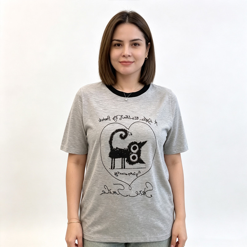 [Roupas femininas plus size] Camiseta Casual solta 150kg pode usar roupas femininas plus size 1-150kg Camiseta de manga