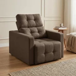 Poltrona Retrátil e Reclinável Madeira Marrom Alba 89cm Yescasa Marrom