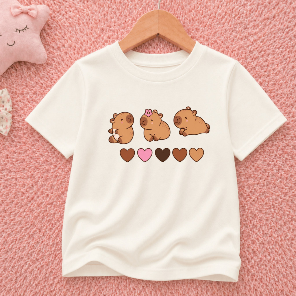 Camiseta Feminina Capivara infantil Menina Delicada confortável 2 ao 16