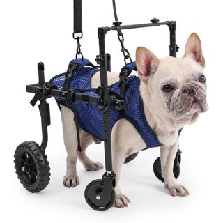 Cadeira de rodas Duuclume de quatro rodas, adequada para cães idosos e com deficiência, cadeira de rodas ajustável para 