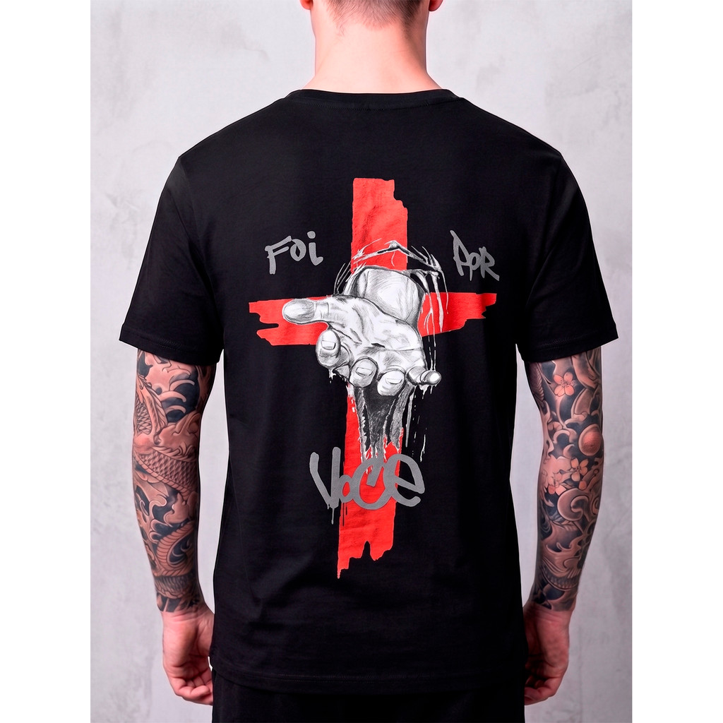 Camiseta Masculina Foi por Você - Camisa Streetwear Unissex 100% Algodão Plus Size Oversized Envio Rápido