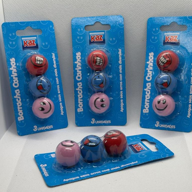 Borracha de Apagar Divertida Emojis KAZ Colorida Kawaii Luxo