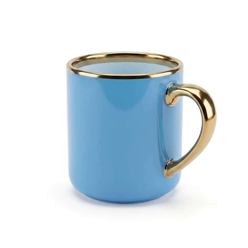 Caneca de Cerâmica Imperial 325ml c/ Borda e Alça Dourada — imagem 2 de 2
