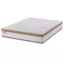 Colchão Casal Queen Molas Ensacadas Real 158x198x27cm Branco / Bege - Suporta até 130Kg Por Pessoa