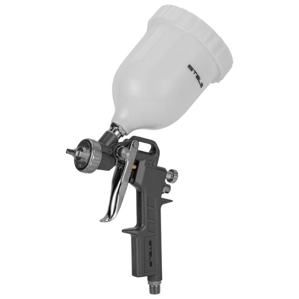Pistola De Pintura Tanque Alto 3 Bicos Rosca 1/4" 600ml STELS