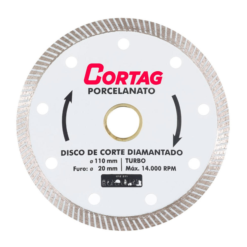 Disco diamantado turbo 110 mm para porcelanato - Cortag