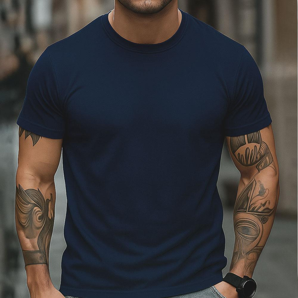 Camiseta Masculina Casual Básica 100% Algodão Trabalho Passeio Academia
