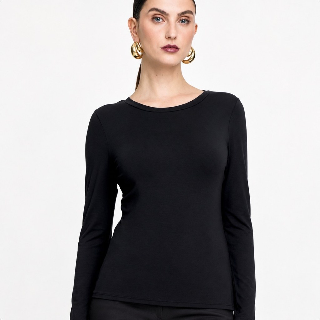 Blusa Basic Mg Lg Dec Redondo
