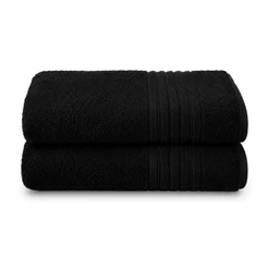 Kit 2 Toalhas de Banho 62x130cm Lyra 300g/m² Preta Macia Absorvente Confortável Seca Rápida Camesa