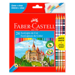 Lápis de cor 24 cores com 4 lápis bicolor 120124/4B\314925 Faber-Castell