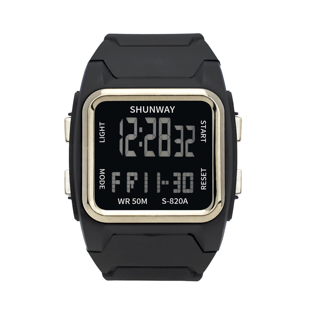 Relógio Digital Masculino Quadrado Preto