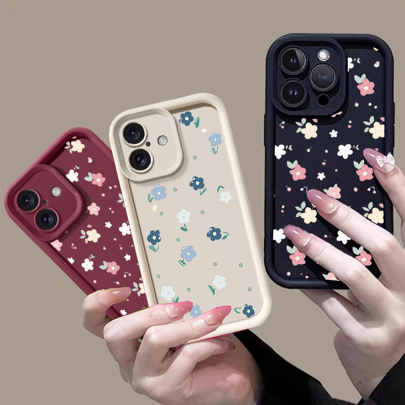 Capa De Flor Pequena Rosa Azul Para Samsung Galaxy A56 A17 A15 A16 A36 A26 A55 A54 A35 A36 A53 A34 A23 5G Shell Bonito M