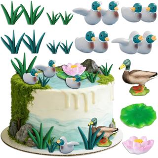 Decorações de Bolo de Pato-Real, Topper de Bolo de Pato, Decorações para Festa de Aniversário com Tema de Caça