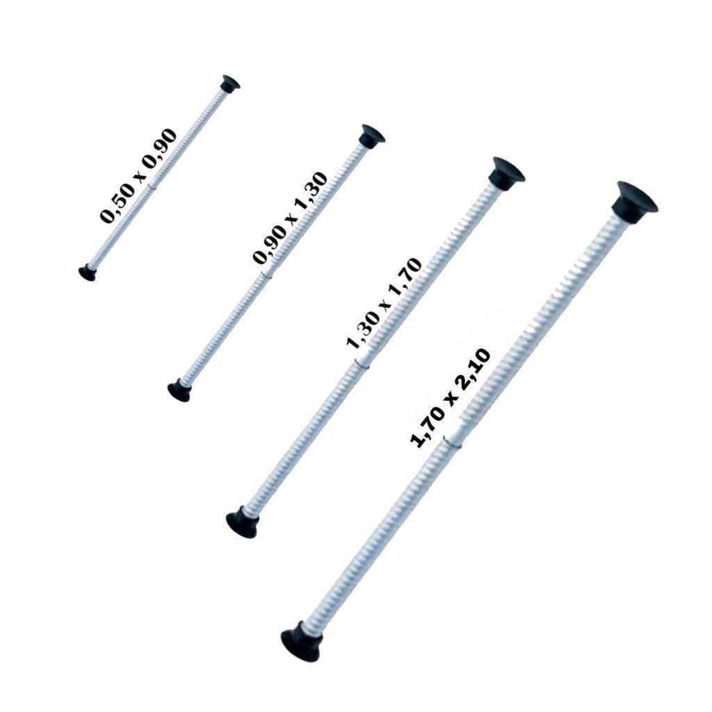 Varão Suporte Regulável Tubo Extensível para Cortina de Box Banheiro Pia 100% Alumínio