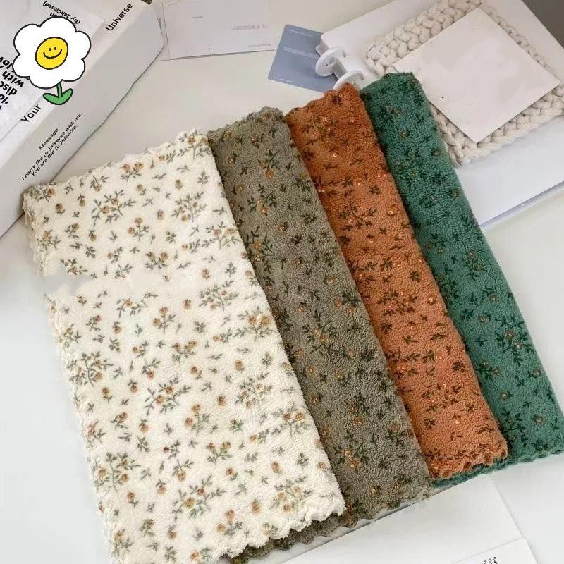 maoting } 4 Pçs Flor Toalhas De Lavar Louça Pano De Limpeza Thiened Macio Reutilizável Poderosa Toalha Quadrada De Remoç