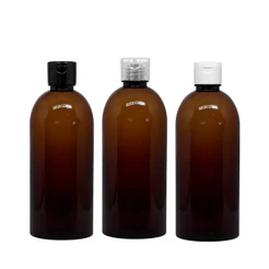 Kit 10 Frascos Pet Âmbar 500ml com Tampa Flip Top p/Álcool e Sabonete