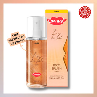 Body Splash Carmed Luz do Sol Glow 200ml Desodorante Corporal Perfumado com Glitter Baunilha Sândalo e Jasmim Cimed
